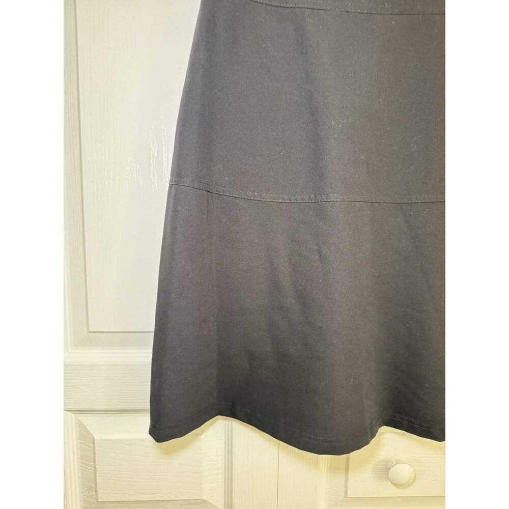 Next Black Utility Dress Size M Button Front Collared Mini Chic Minimal - Picture 3 of 6